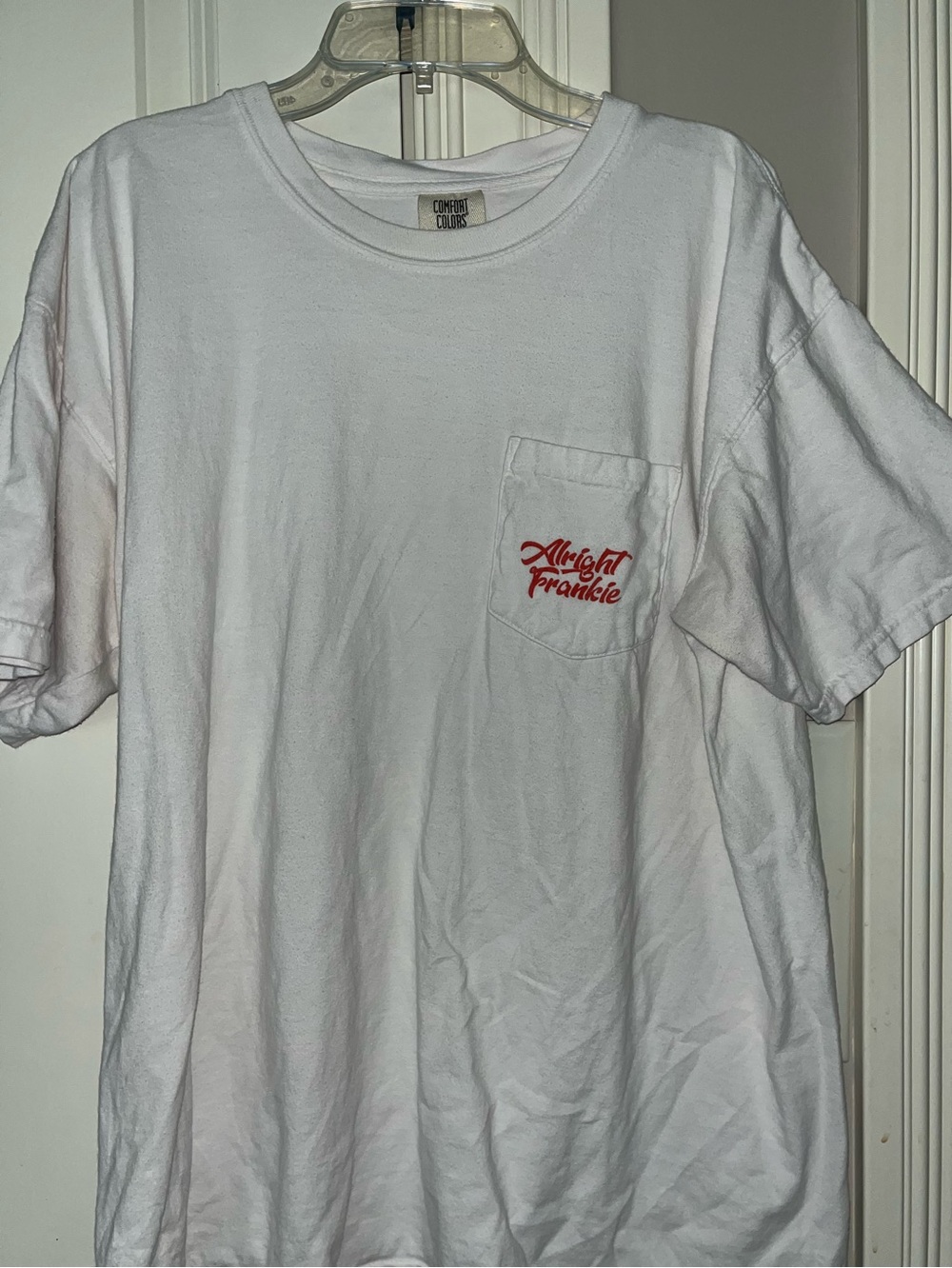 Comfort Colors Alright Frankie pocket Shirt One Bite Everybody Knows The Rule L